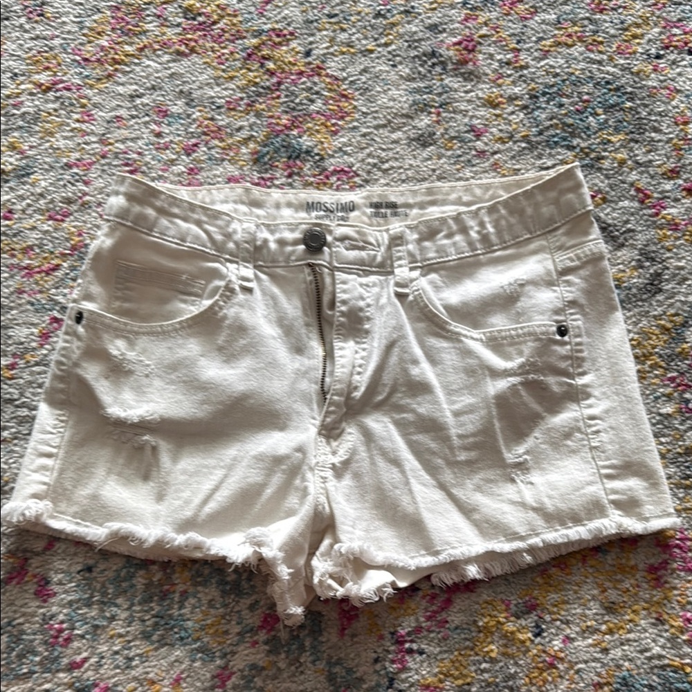 White Jean Shorts